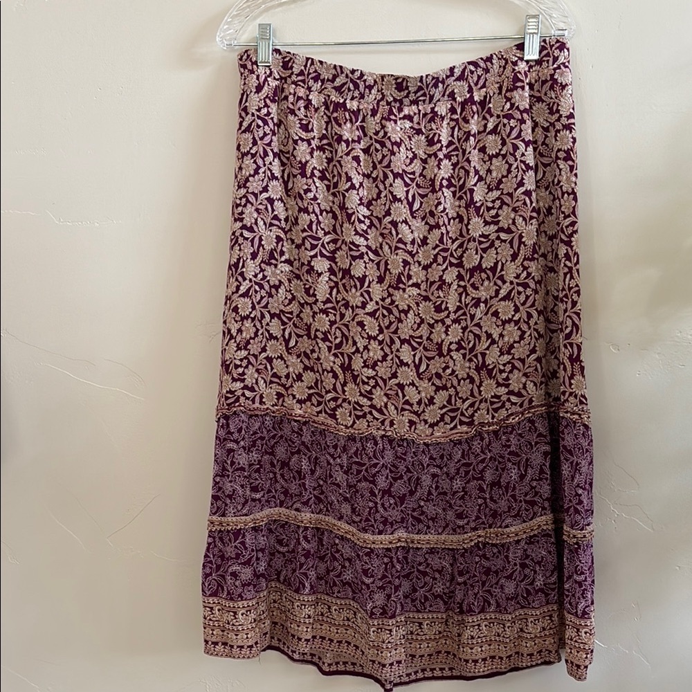 JJill Tiered Purple and Fuchsia Skirt